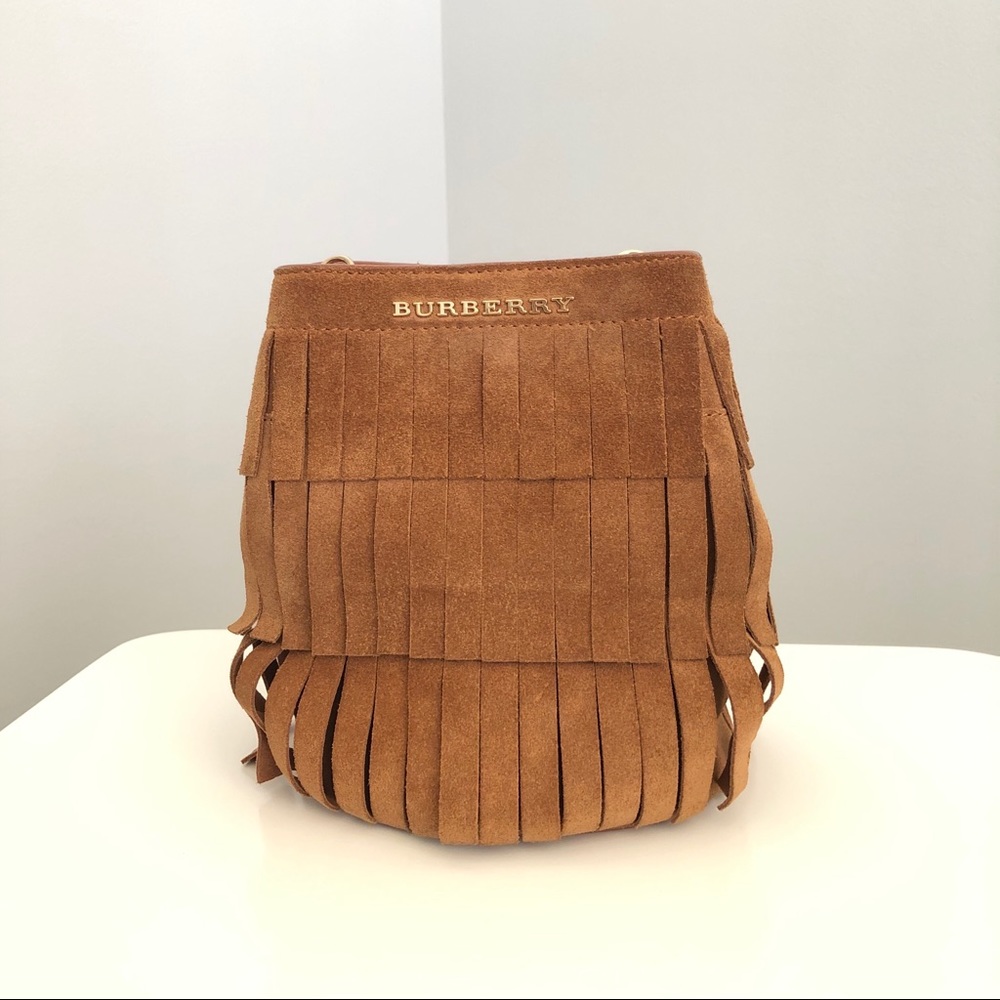 Burberry Tan Suede Crossbody Bag